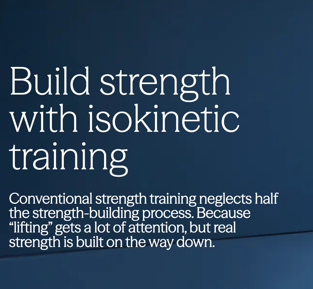 Marketing slide: Build strength with isokinetic training