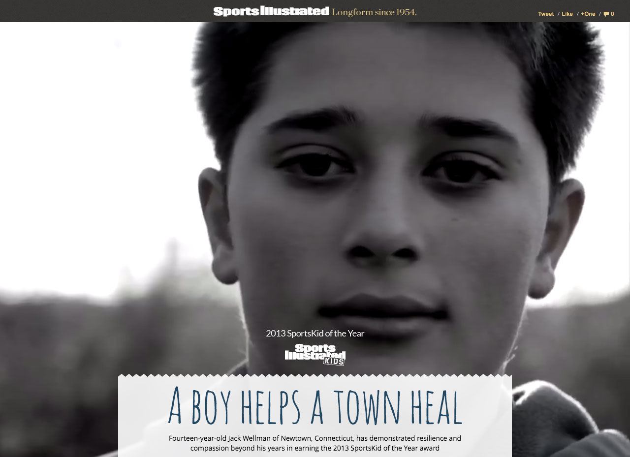 Sports Illustrated Kids feature, A Boy Helps a Town Heal