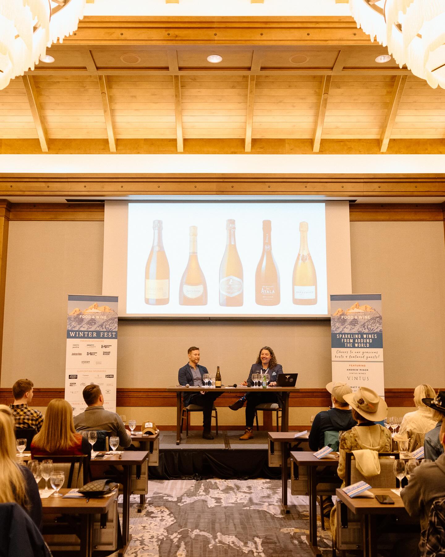 Matt Bean hosting a champagne tasting panel